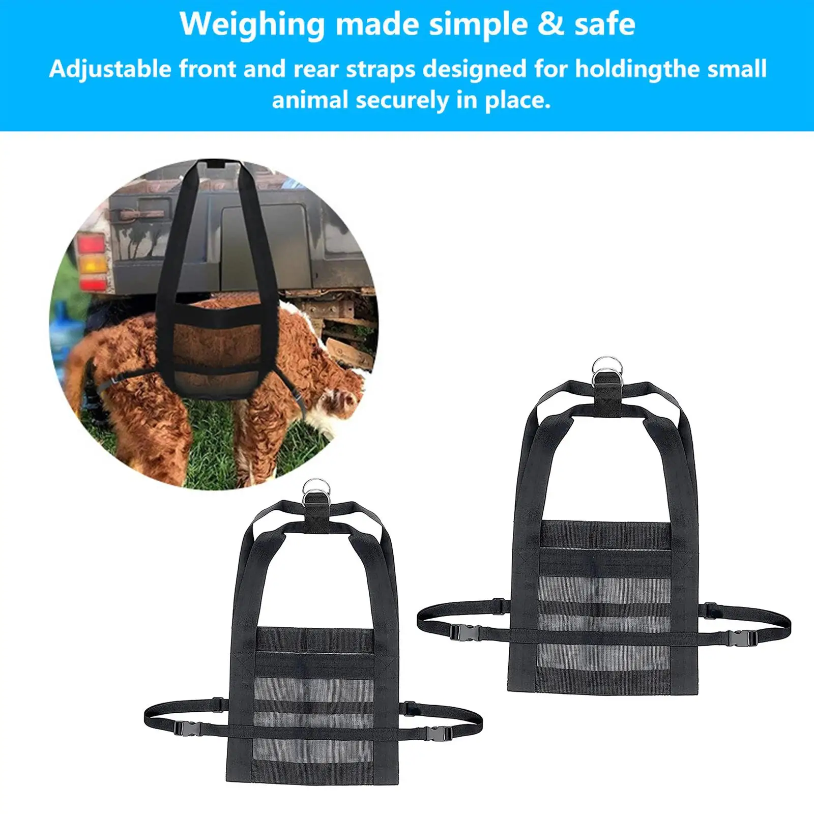 Calf Sling for Weighing Small Animals - Livestock Sling, Calf ing Weight Scale Sling with Adjustment Strap