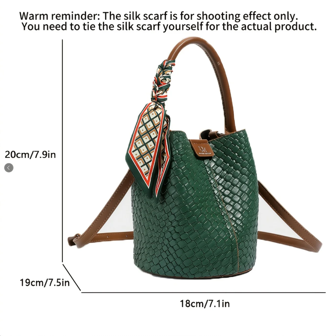 

Stylish Women'S Bucket Bag - Elegant Solid Color Woven Shoulder and Crossbody Bag with Adjustable Detachable Strap