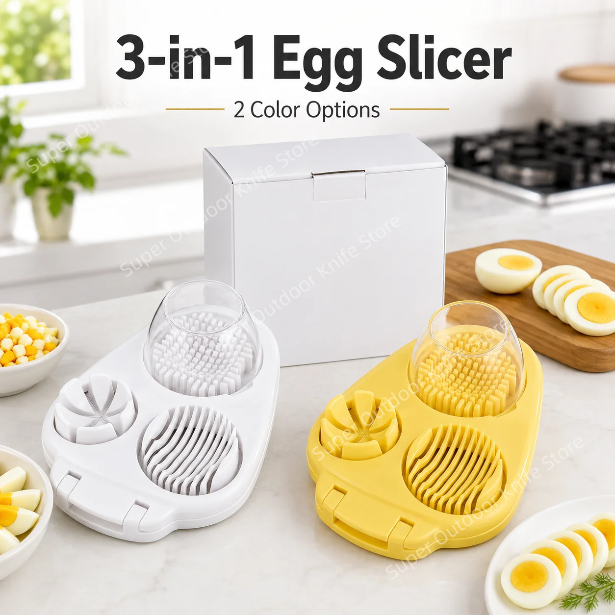 Kitchen Gadgets Wirecutter - Pemotong Telur 3 in 1, Pemotong