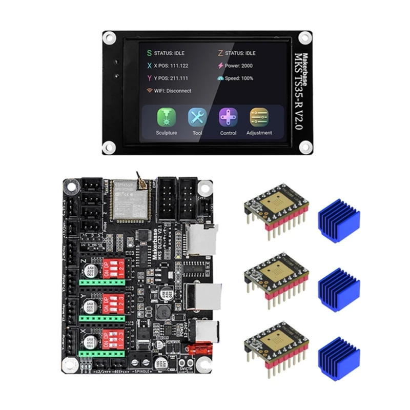 

3D Printer DLC32 Control Board TS35 LCD TMC2209 Motor Heatsinks