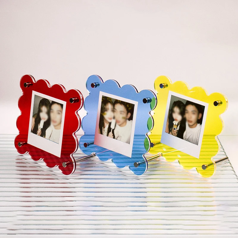 

Acrylic Polaroid Frame Double Sided Polaroid Frame for Photos Photo Clear Instax Mini Frame for Film Photos Cards Stamp Gift