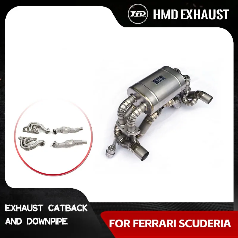 

Ti Catback manifold for Ferrari F430 scuderia SS304 Downpipe Vacuum valves Long service life Muffler Exhaust system High quality