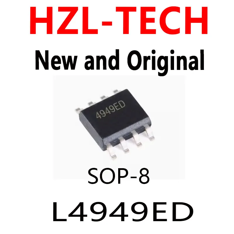 10PCS   SOP-8 L4949 SOP 4949ED L4949D SOP8 IC REG LDO 5V 0.1A L4949ED