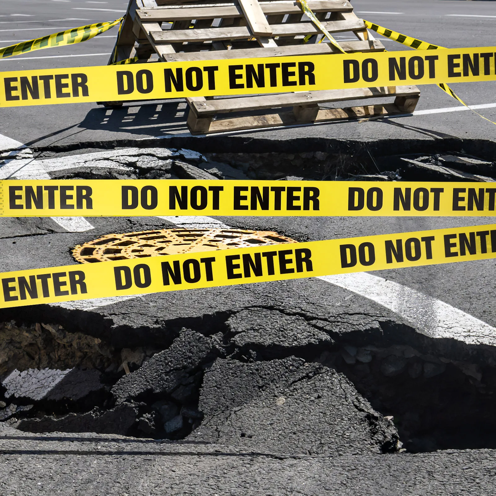 بولي كلوريد الفينيل لا تدخل شريط الأمان مقاوم للماء ملصق تحذير ذاتي اللصق مقاوم للماء لأنابيب جدار الأرض طحن رملي