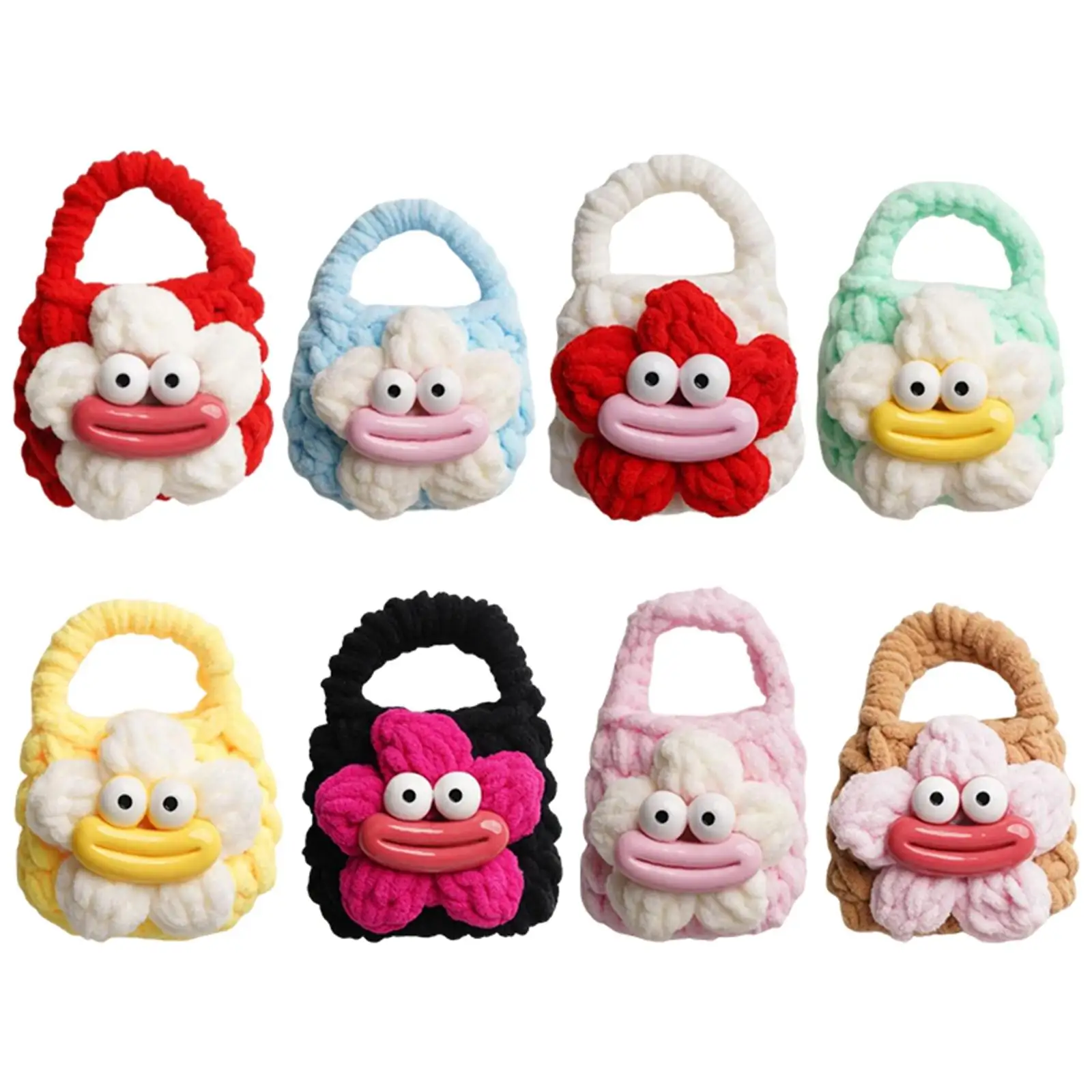 Earphone Case Pouch Cute Hand Knitted Cartoon Change Pouch Earphone Bag Small Coin Purse for Indoor Outdoor Stage Travel Daily