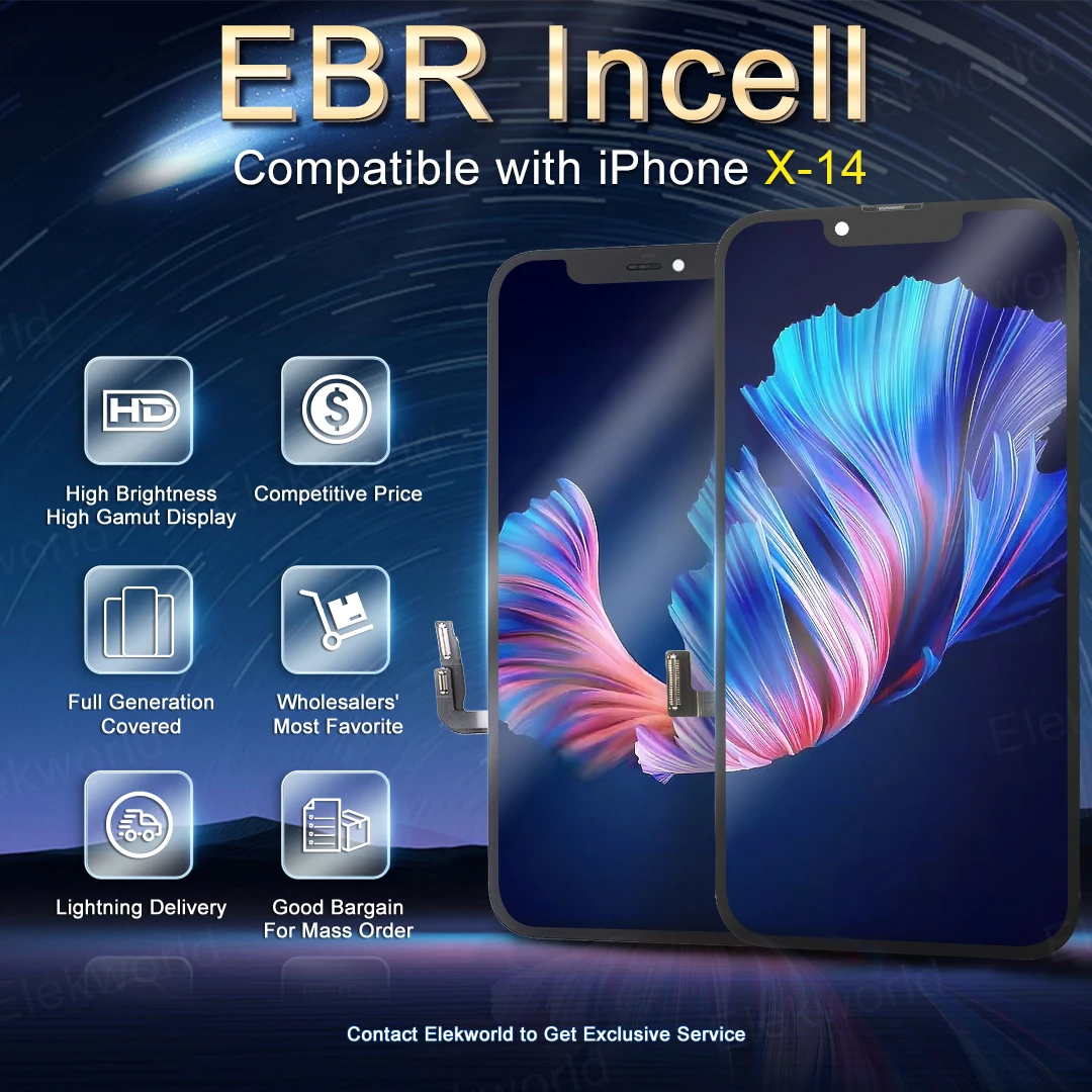 5 Stück Custom LOGO Incell für iPhone X XR XS Max 11 12 Pro Max LCD 13 14 15 16 17 Touch-Digitizer-Montage Ersatzbildschirm – Detail 5