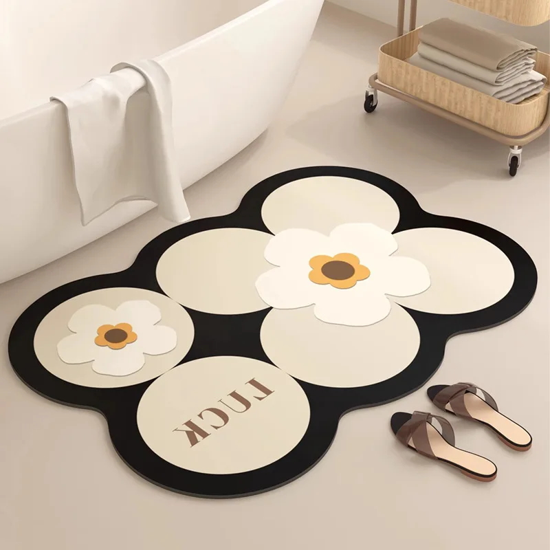 Bedroom Floor Mat Home Entrance Doormat Coral Fleece Kitchen Bathroom Door Decoration Carpet Bath Shower Room Anti-Slip Foot Rug