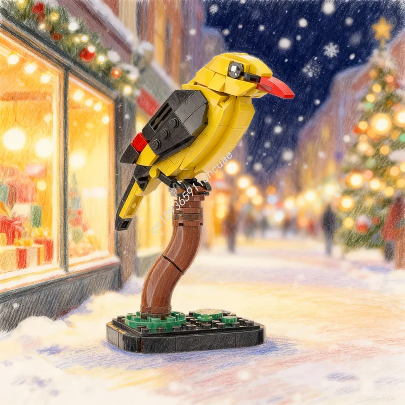 189 stks MOC Schepper Gouden Oriole Model Bouwstenen Constructie DIY Creatief Idee Speelgoed Kerstcadeaus Onderwijs Baksteen