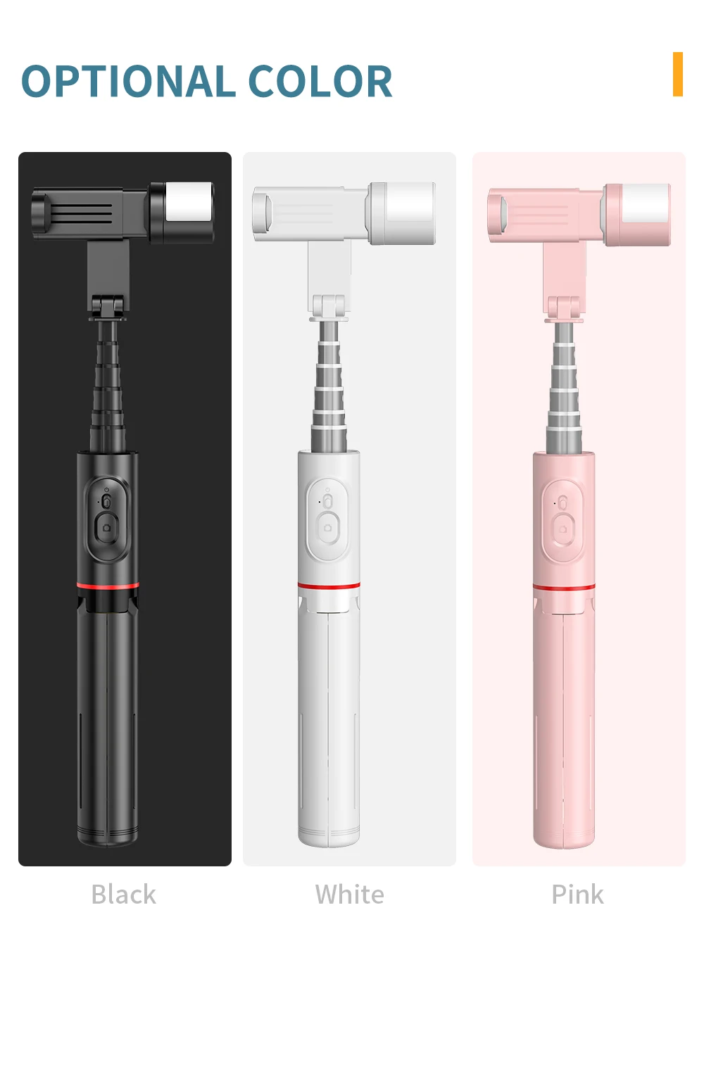 Selfie عصا ترايبود مع ملء ضوء مصباح ل تسجيل بلوتوث اللاسلكية التحكم عن بعد Selfie قضيب آيفون 14 13 12 سامسونج