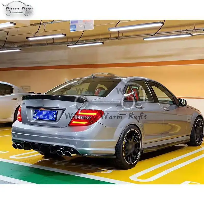 For Mercedes Benz W204 C63 Amg Carbon Fiber Car Rear Bumper Diffuser Lip Spoiler 2007 - 2011 Rear Diffuser Lip Splitter view 6