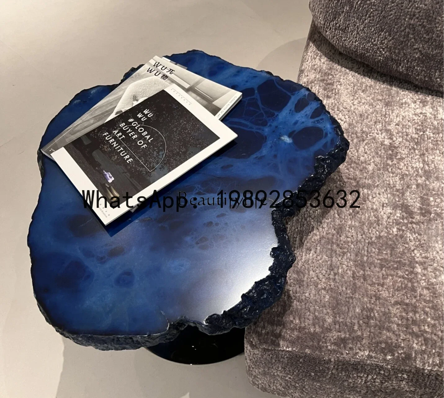 

Snowflake stone flower elf petal coffee table special-shaped edge snowflake stone