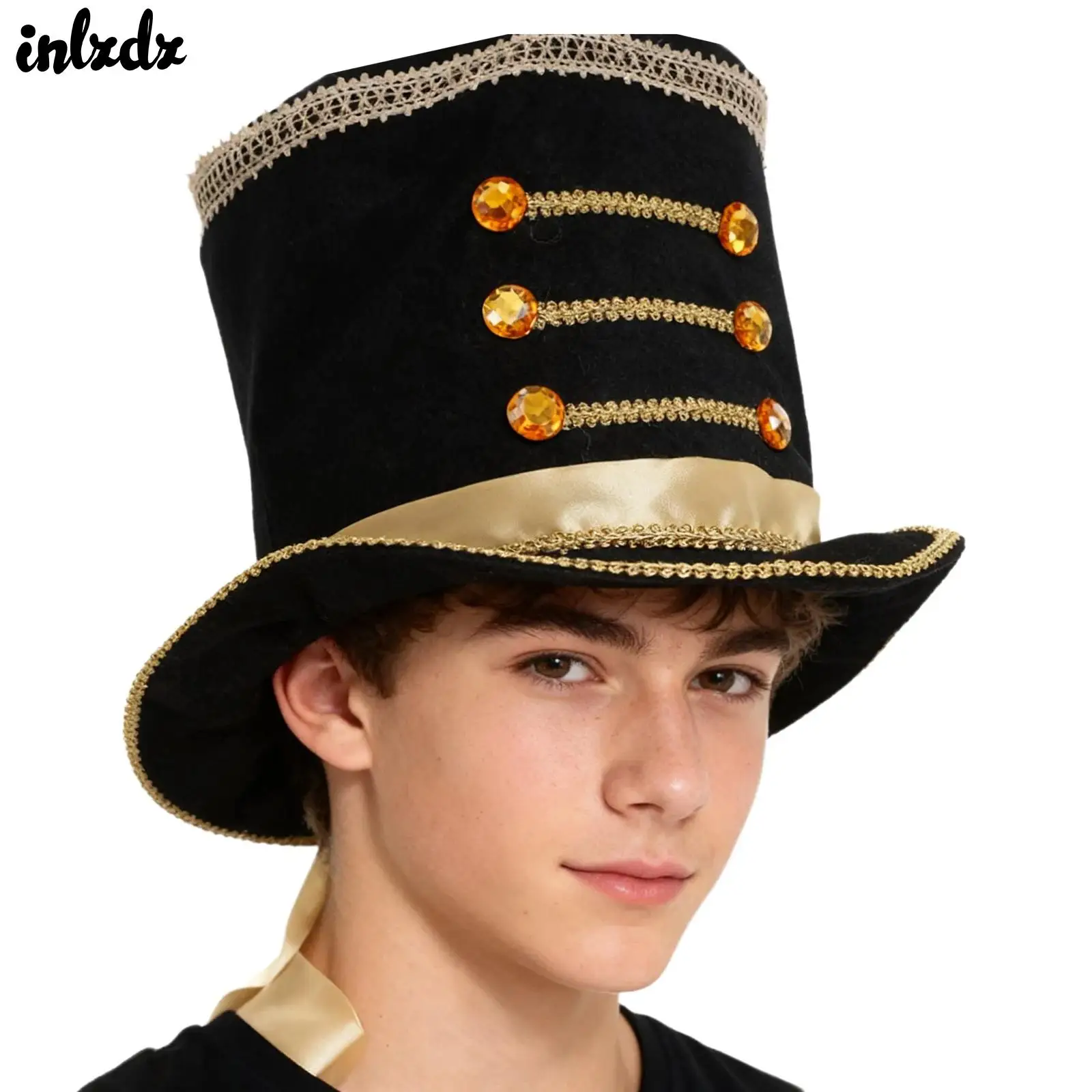 

Adult womens mens 1Pc Top Hat Ringmaster Hat Circus Cosplay Costume Accessory Halloween Stage Performance Dress Up Accessories