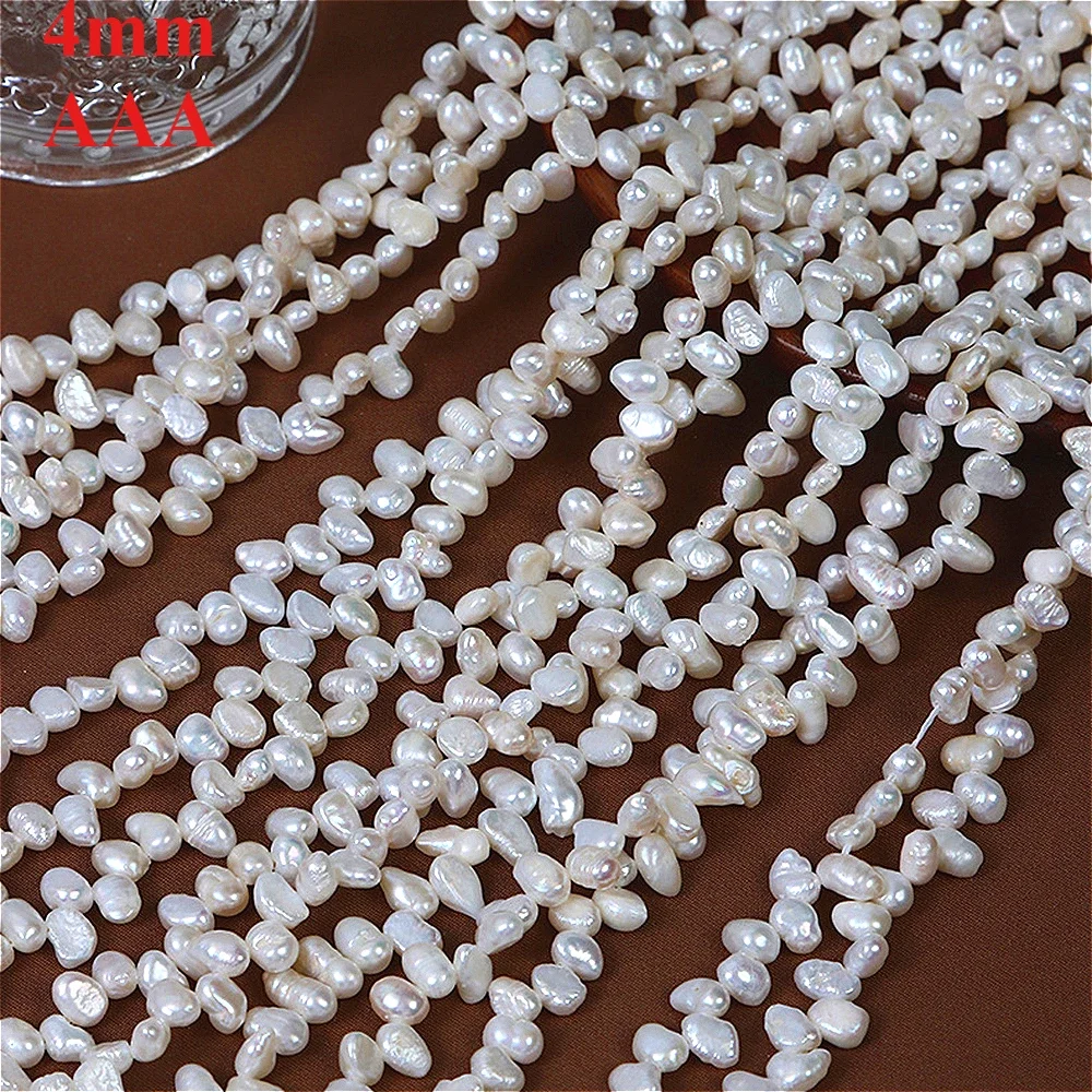 

4mm 3A Hot Sale Natural Freshwater Irregular Shape White Pearl Isolated Bead Jewelry DIY Necklace Bracelet Accessories Wholesale