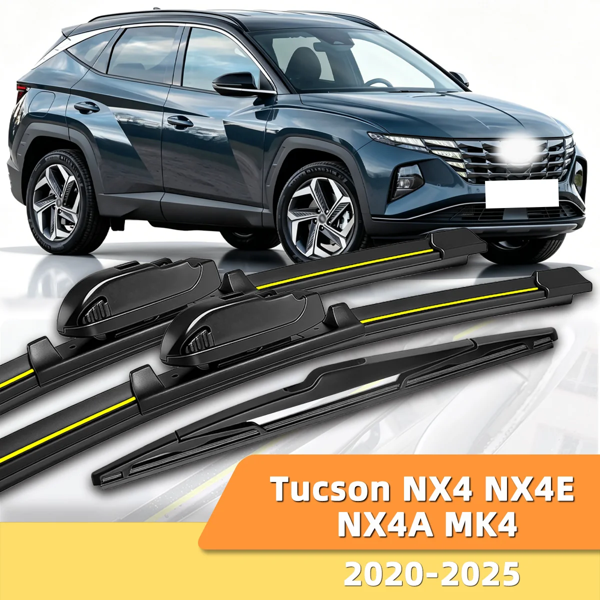 

Suitable For Hyundai Tucson NX4 NX4E NX4A MK4 2020-2025 Front And Rear Windshield Wipers Durable Accessories For Car Windshields