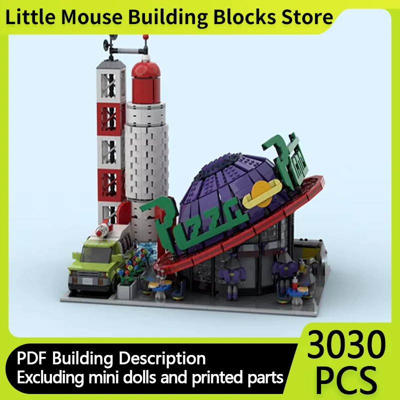 Street View Model MOC Building Bricks Food Planet Themed Restaurant Modular Technology Gifts Holiday Assemble Children Toys Suit