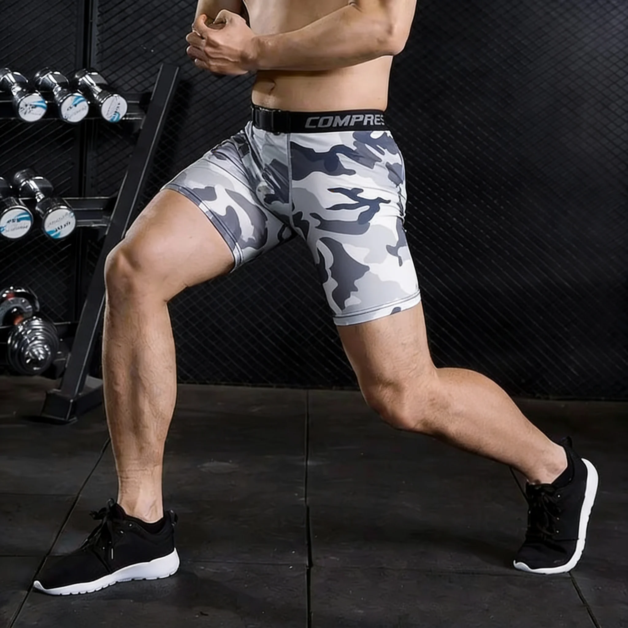 Compression Shorts Men Summer Skinny Tights Slim Fit Elastic Clothing Homme Sports Underwear Casual Fashion Short Pant Men