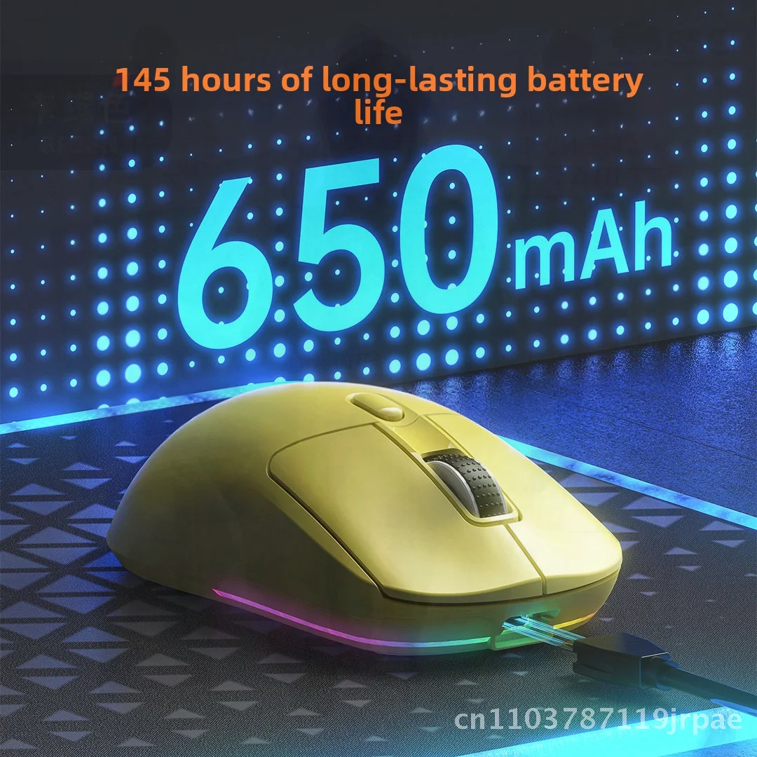 Kuangjue Hxpro Carregamento Sem Fio Bluetooth Mouse Três Modos E-Sports Gaming Office Universal USB Mouse Preto Amarelo para