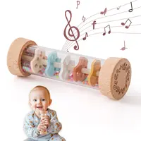 Palo de lluvia Montessori para bebé, reloj de arena de arcoíris, sonajero musical, juguete educativo para bebé, juguetes sensoriales coloridos Montessori para niños