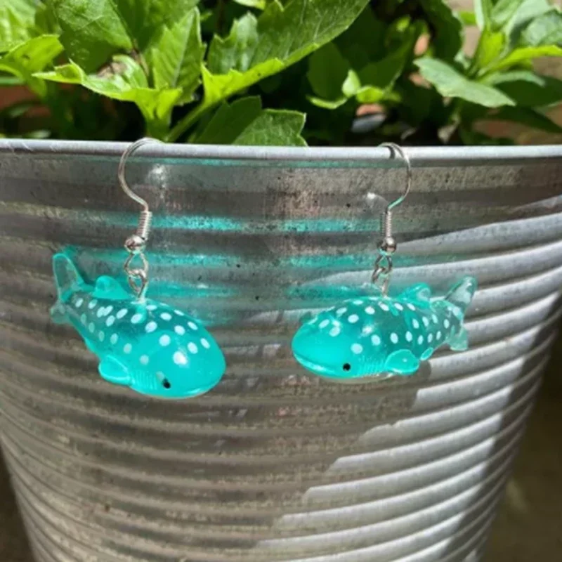 Blue Whale Shark Fish Earrings - Cute Kawaii Earrings