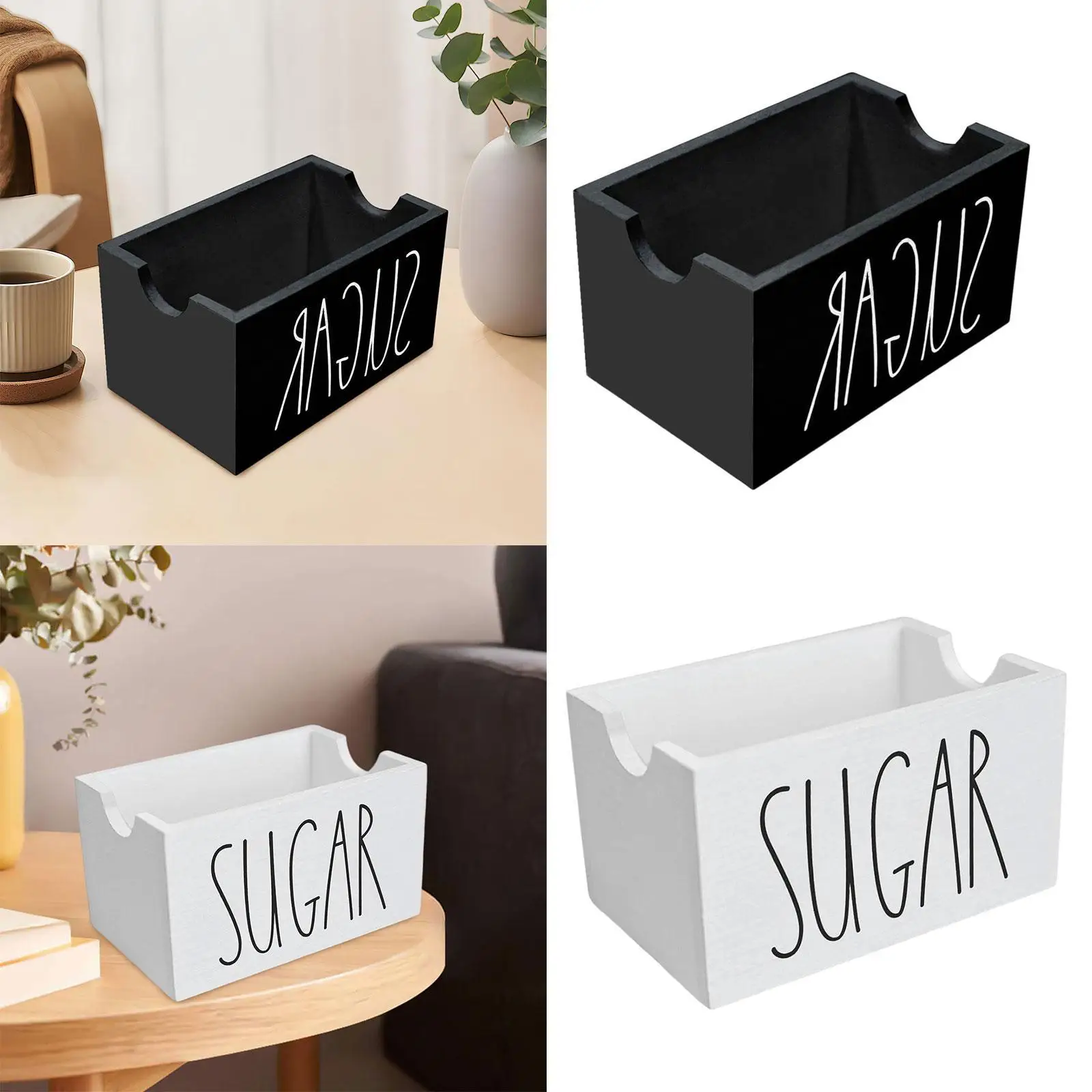 

Sugar Packet Holder Wood Sugar Packet Container Organizer Wood Versatile for Coffee Bar 20 Packets for Office Restaurant Desk
