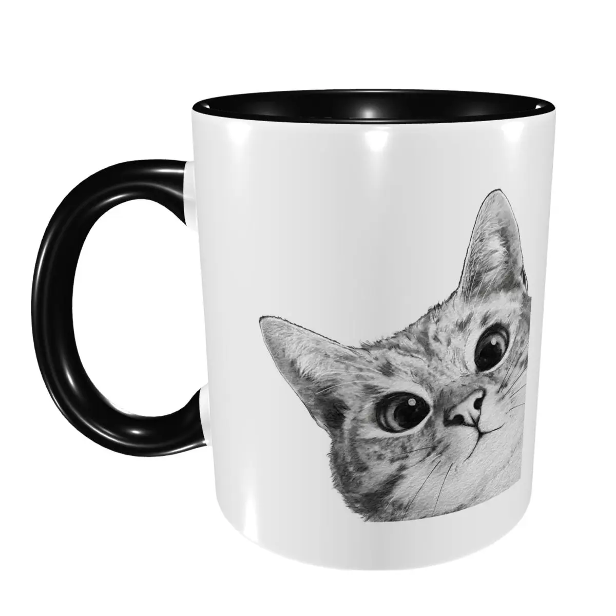 Sneaky Cat Mug Funny Ceramic Coffee Cups Tea Mugs Milk Cup Drinkware Gift for Friends
