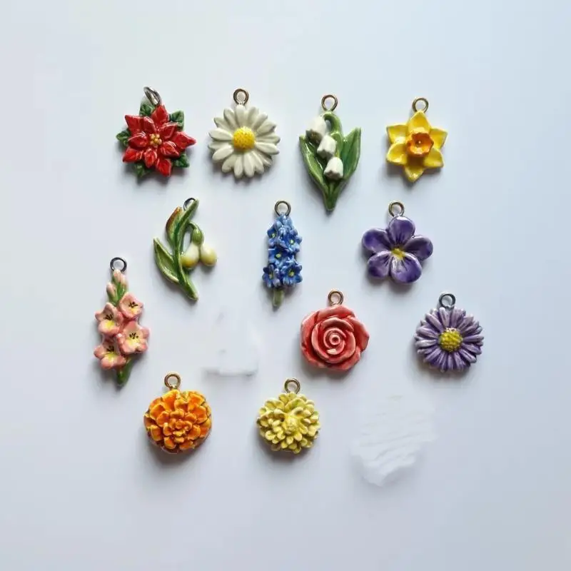 DIY Pflanzen- und Blumen-Anhänger, pastorales, farbenfrohes Design für Ohrringe, Halsketten, Armbänder, Schmuckherstellung, Zubehör – Detail 3