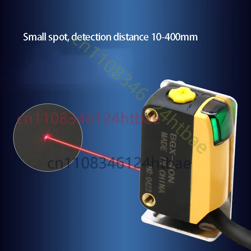 For BGX-40N Laser Reflection Photoelectric Switch Sensor Waterproof 1mm Small Spot 20-300mm Detection Distance