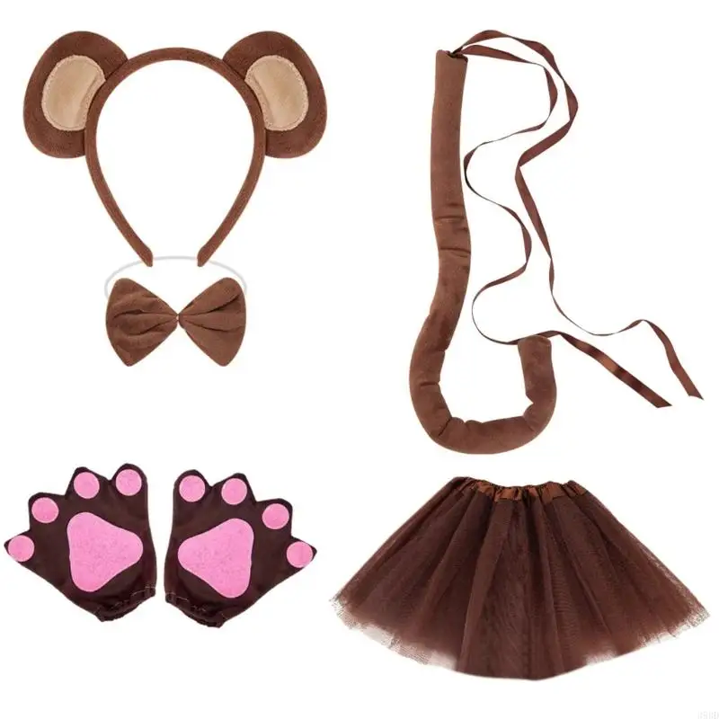 costumes singe 39bd avec une jupe Bowtie Glove Bandband Tail Mine