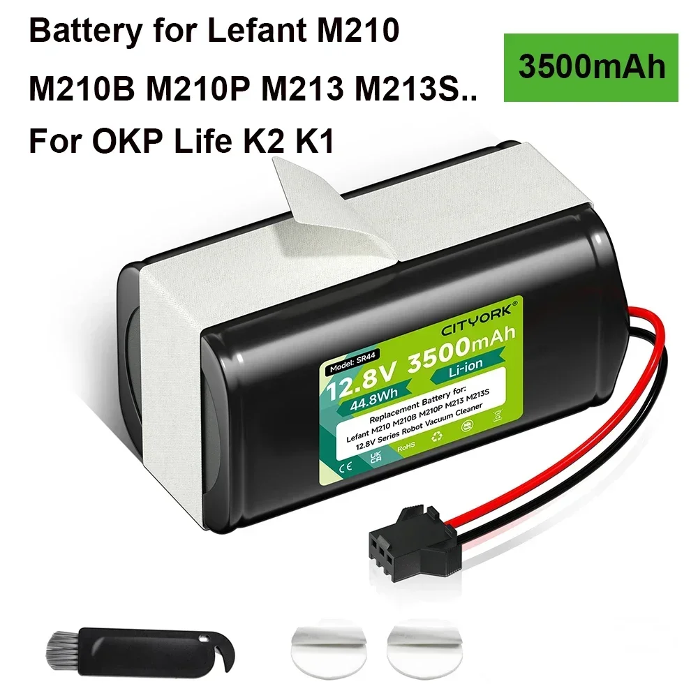 12.8V 3500mAh Battery for Lefant M210 M210B M210P M213 M213S M213B M1 for OKP Life K2 K1 100% Capacity Vacuum Cleaner Batteries