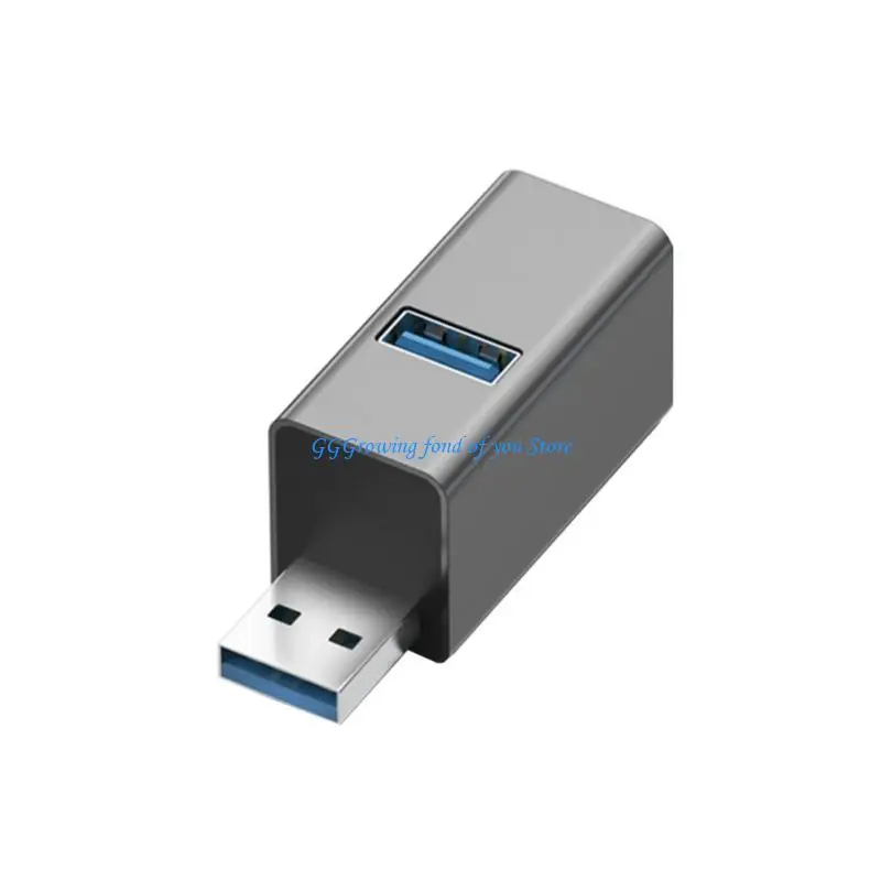 

H9EB Compactly 3 in 1 USB3.0 Adapter Plugs and Play USB3.0 Hubs 3Port USB Expander Metal Construction MultiDevice Connectivity