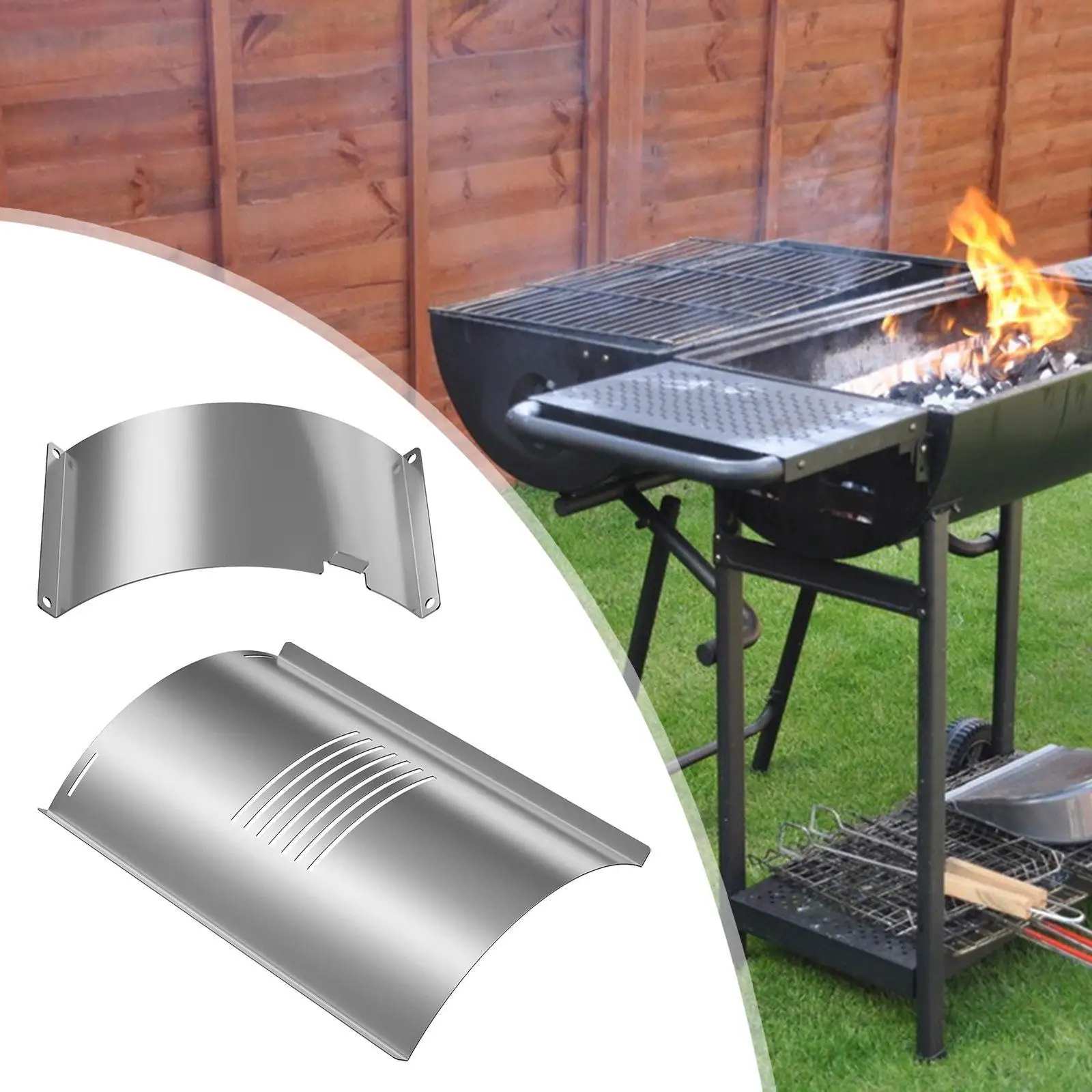 

2 Pieces Flame Broiler Slide Cover Bottom Kit Stainless Steel Heavy Duty Grill Cover for 700 Series Smoker Accessories