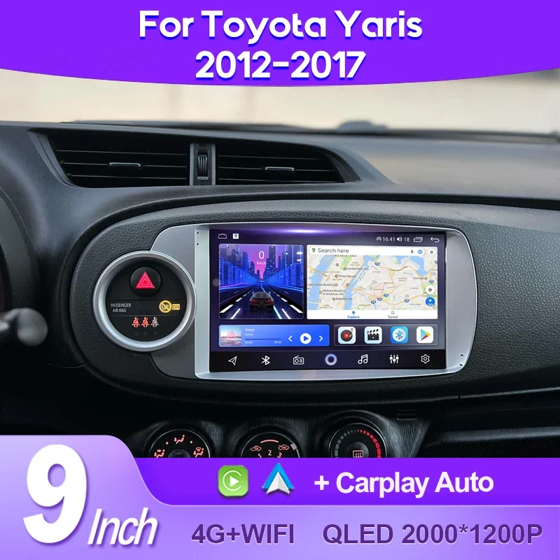 

QSZN For Toyota Yaris 2012 2013 2014 - 2017 Car Radio AI Voice 4G WIFI CarPlay Android Auto GPS Multimedia Video Player No 2 Din