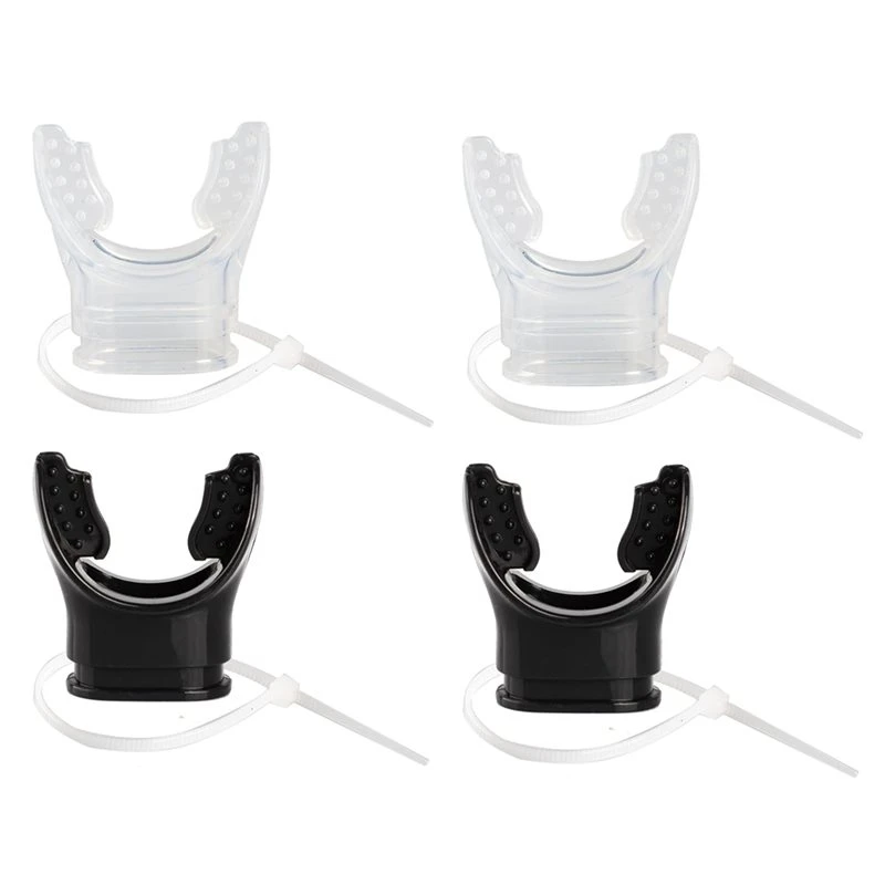 【New User-Coupon!】Regulator Replacement With 4 Ties, Soft Silicone Scuba Diving Mouthpiece 4-Pack Snorkel
