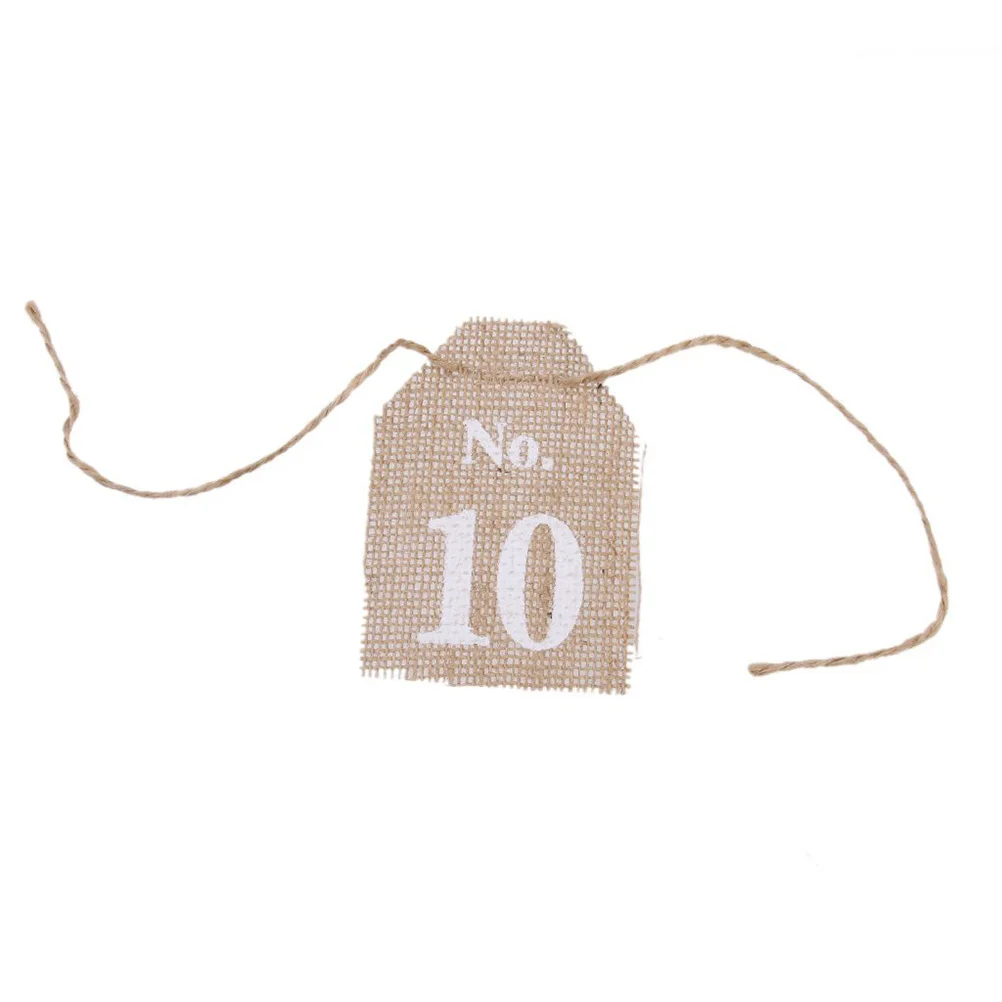 

10Pcs Wedding Table Numbers 1-10 Burlap Cards Rustic Jute Party Decor Name Tag Wedding Name Card Paper Place Card