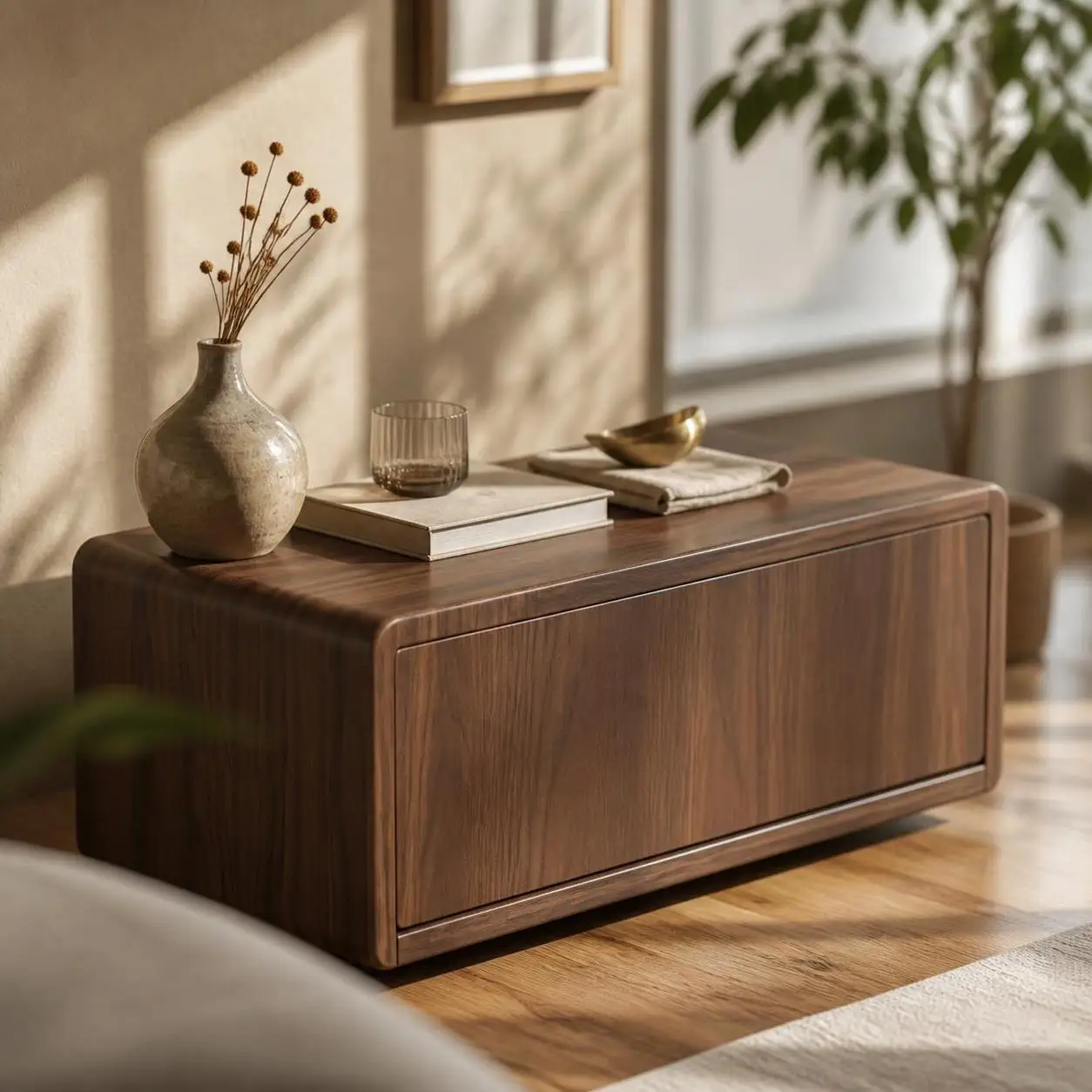 Coffee Bar Organizer with Tray Solid Wood Coffee Station Organizer Organizador Para Encimera Pull-out Organizador De Café