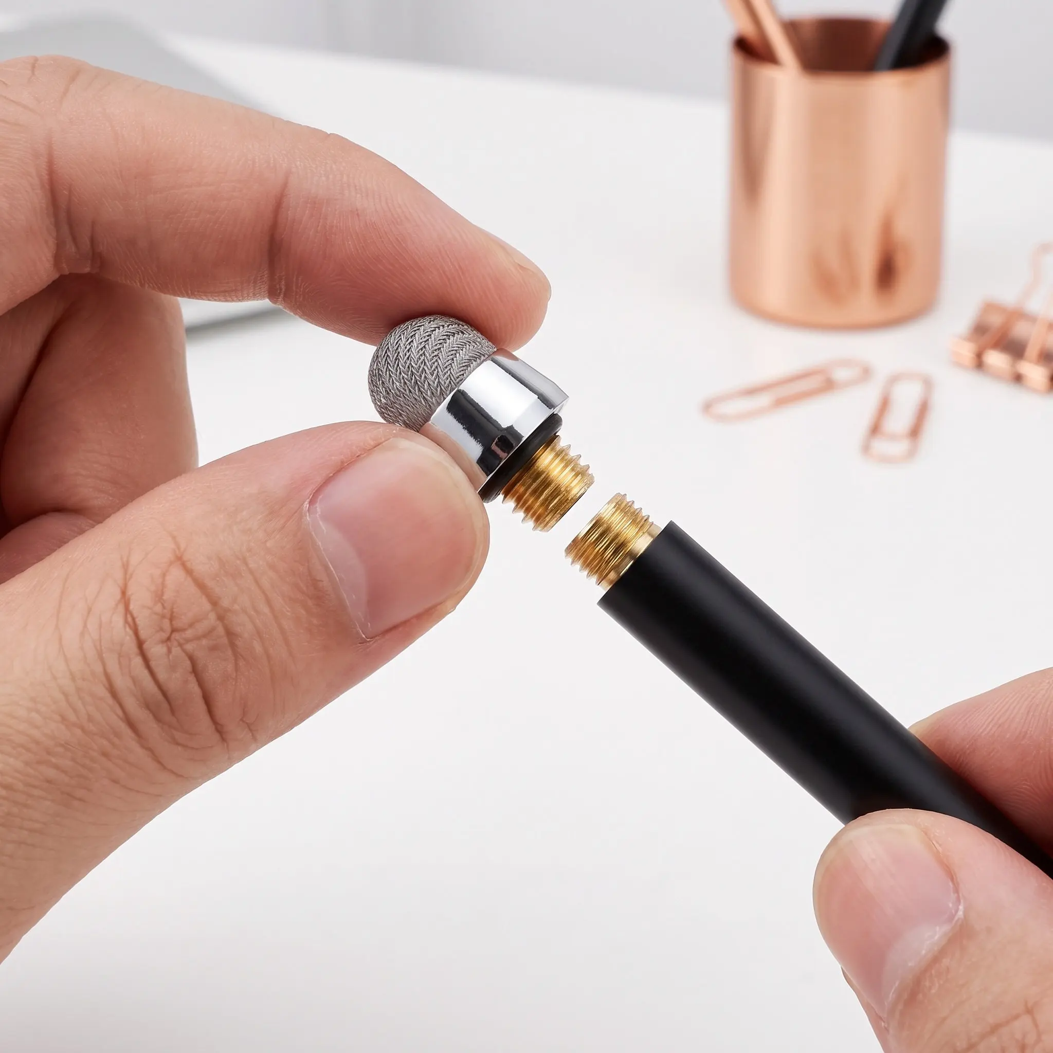 5Pcs 6.4mm M5 Thread Conductive Stylus Tip Pack Electroplated Replacement Nibs for Smooth Professional Writing Drawing