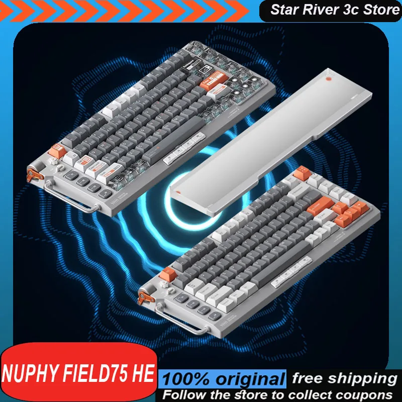 Nuphy Field75 He Mechanical Keyboard Magnetic Axis 8k Quick Trigger Backlight Adjustment Knob Laptop Customized Gaming Keyboard