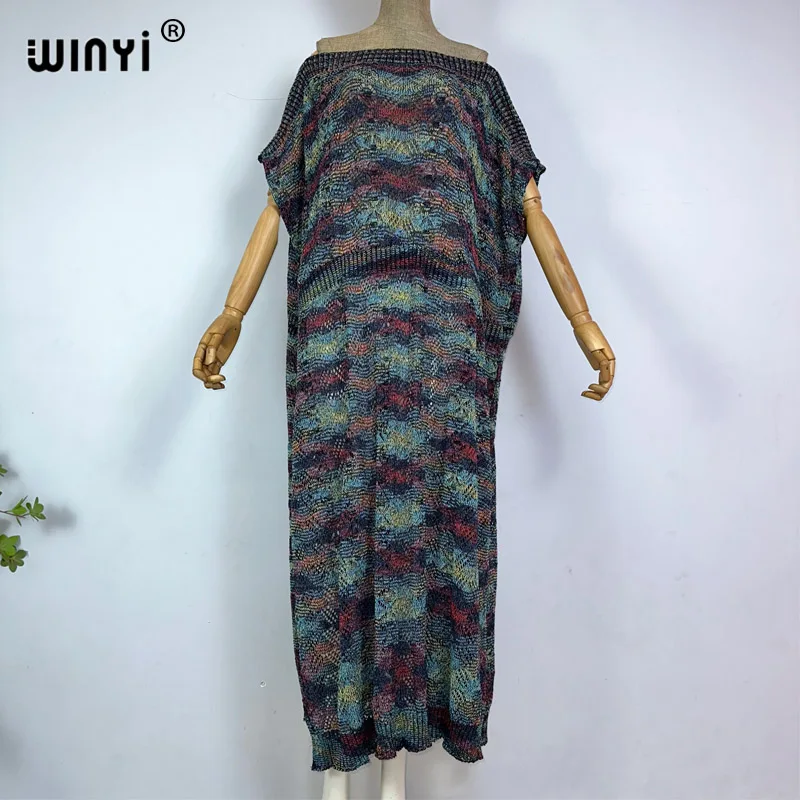 Winyi Купальник Boho Print Zomer Gebreide Sexy Jurk Elegante Bikini Cover-Up Vrouwen Strandkleding Badpak Cover Up Vestidos Para Playa