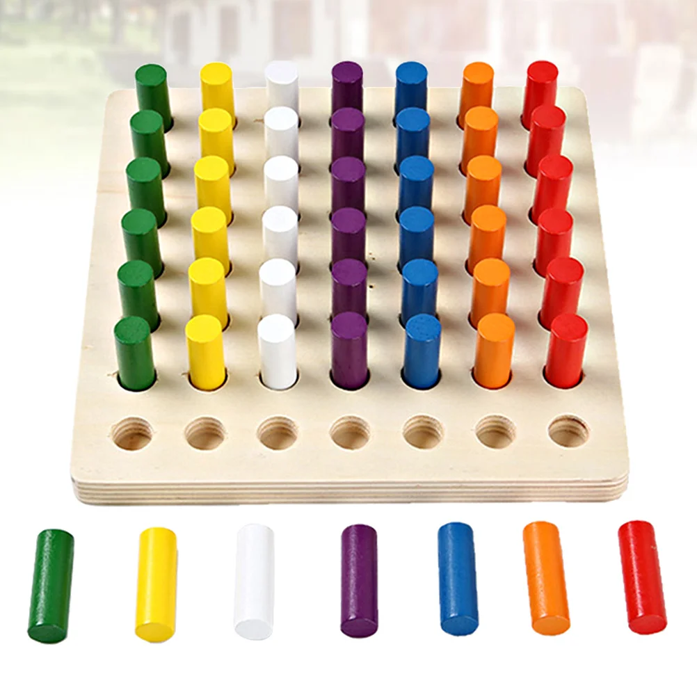 مجموعة واحدة من لعبة الإصبع الخشبية المطابقة للألوان التعليمية لمرحلة ما قبل المدرسة تعزز الإبداع والمهارات الحركية الدقيقة والمتينة والآمنة
