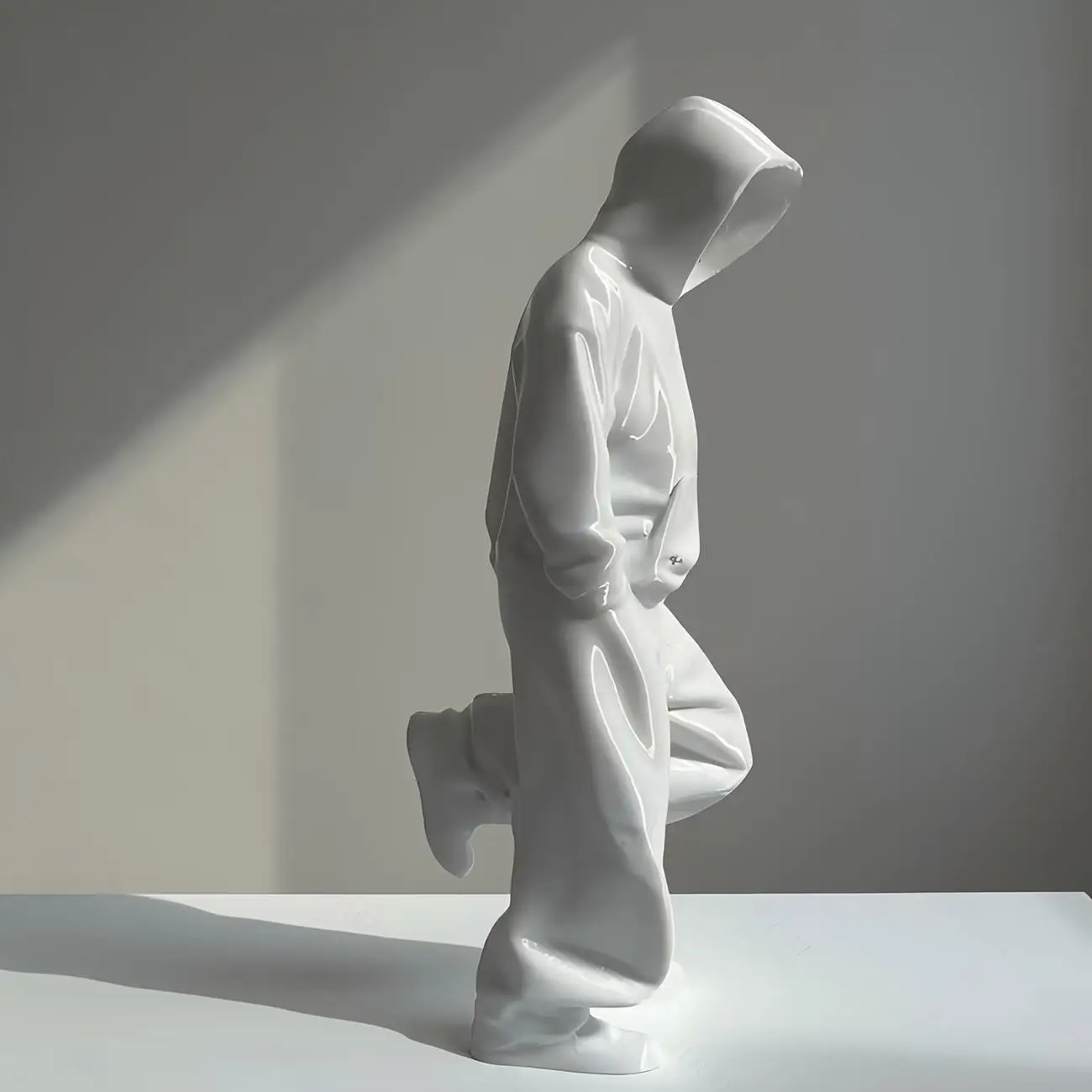 1/2pcs Faceless Thinker Model Set – Black & White Plastic Decor for Computer Desk, Hallway Collectors