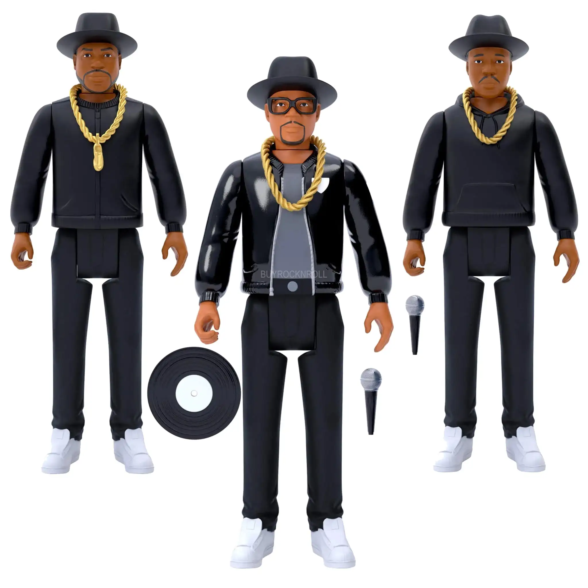 Super7 RUN DMC ReAction Hip-Hop Rap Era Idol Model Set Classic Limited Series Boy Toy Hanging Card Series 1B Black Pants Edition