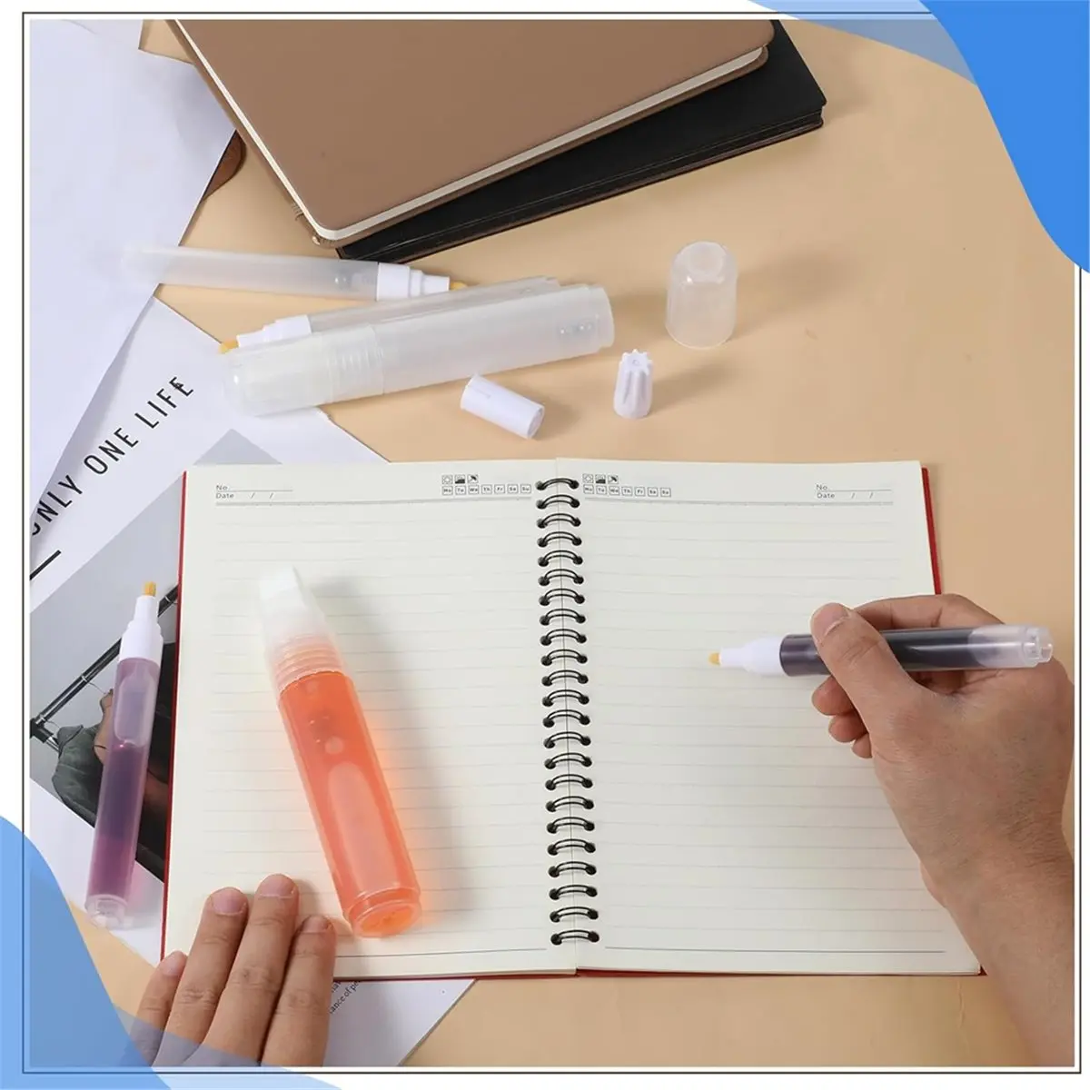 A24I 16 Pcs Refillable White Paint Pens, Acrylic Paint Markers, with 6 Replaceable Pen Tips and 3 Ml Dropper for Touch Up,DIY