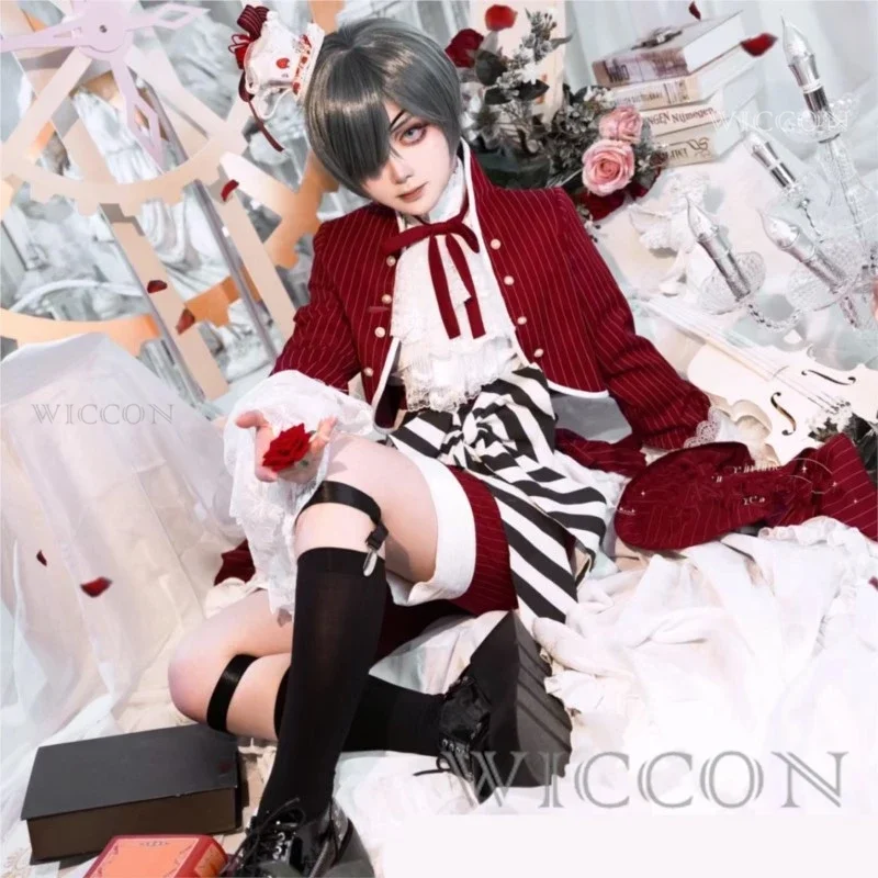 Ciel Butler Ciel phantomhive ชุดคอสเพลย์ผู้หญิงคอสเพลย์เครื่องแบบปาร์ตี้ฮาโลวีนชุดเล่นตามบทบาทเกม