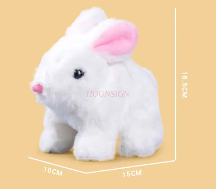 Jouet de lapin en peluche électrique pour enfants, animal de compagnie mignon qui peut bouger, simulation d'exercice tête haute pour bébé garçon et fille