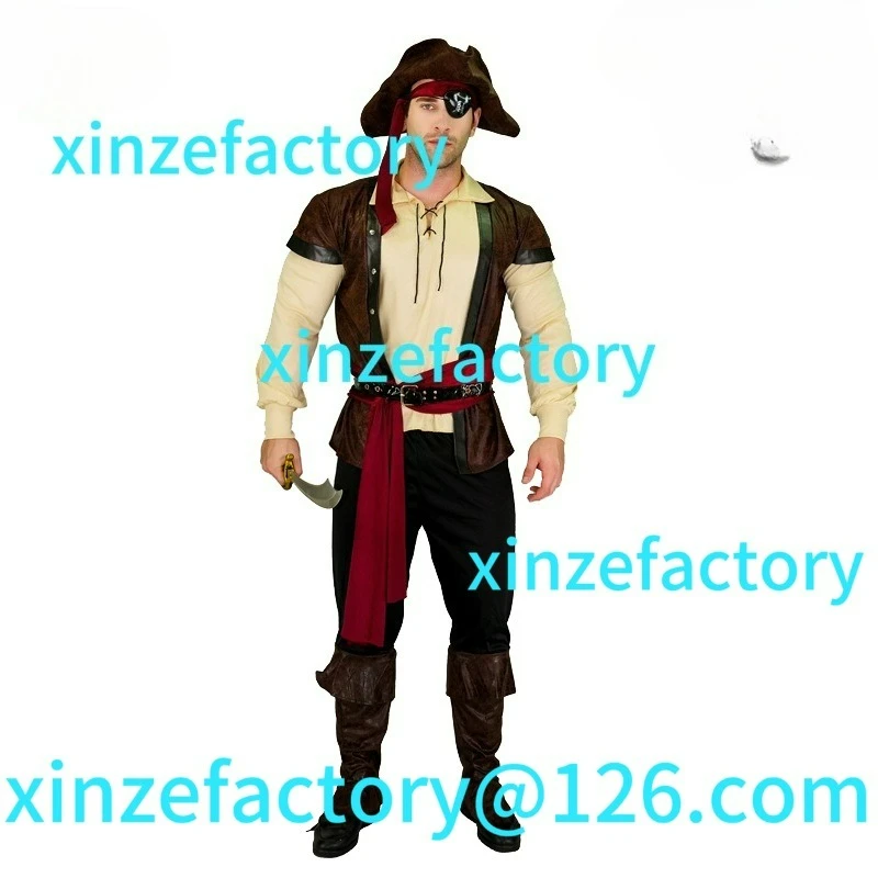 

Customization Halloween adult male leather pirate costume