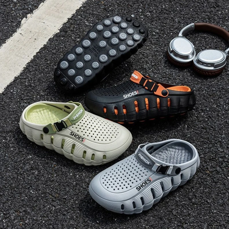 Men EVA ThickSole Clogs Cloud Slippers NonSlip Comfortable ventilate Hole Shoes Outdoor Casual Slides AntiSkid Beach Shower shoe