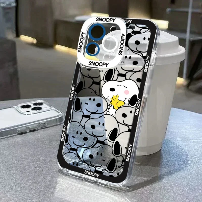Süße Snoopy Cartoon klare TPU Y2K Hülle für Motorola Moto G32 G22 G53 G52 G30 Edge 40 Pro G71 G72 G73 G60 G60S G9 Play Plus Cover
