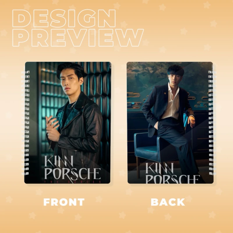 1PC Bbbulid Bible Photo Thai TV KinnPorsche The Series Drama Stills Double-sided Different Printing  A5 14×20CM Coil Notebooks