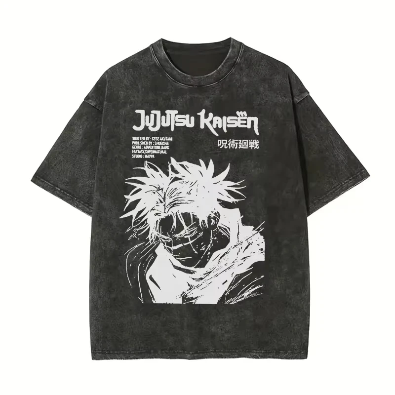 2026 Choso Jujutsu Kaisen Bedrucktes T-Shirt für Herren und Damen, Gewaschenes T-Shirt, Hochwertiges Vintage Baumwoll-T-Shirt, Harajuku Y2K Oberteile