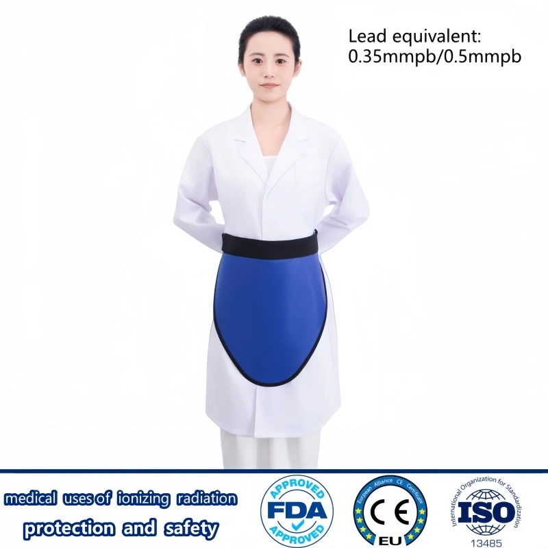 X-Ray & Gamma Ray Radiation Protective Lead Half Apron - 0.35/0.5mmPb Shielding, Triangular Design for Radiological Safety